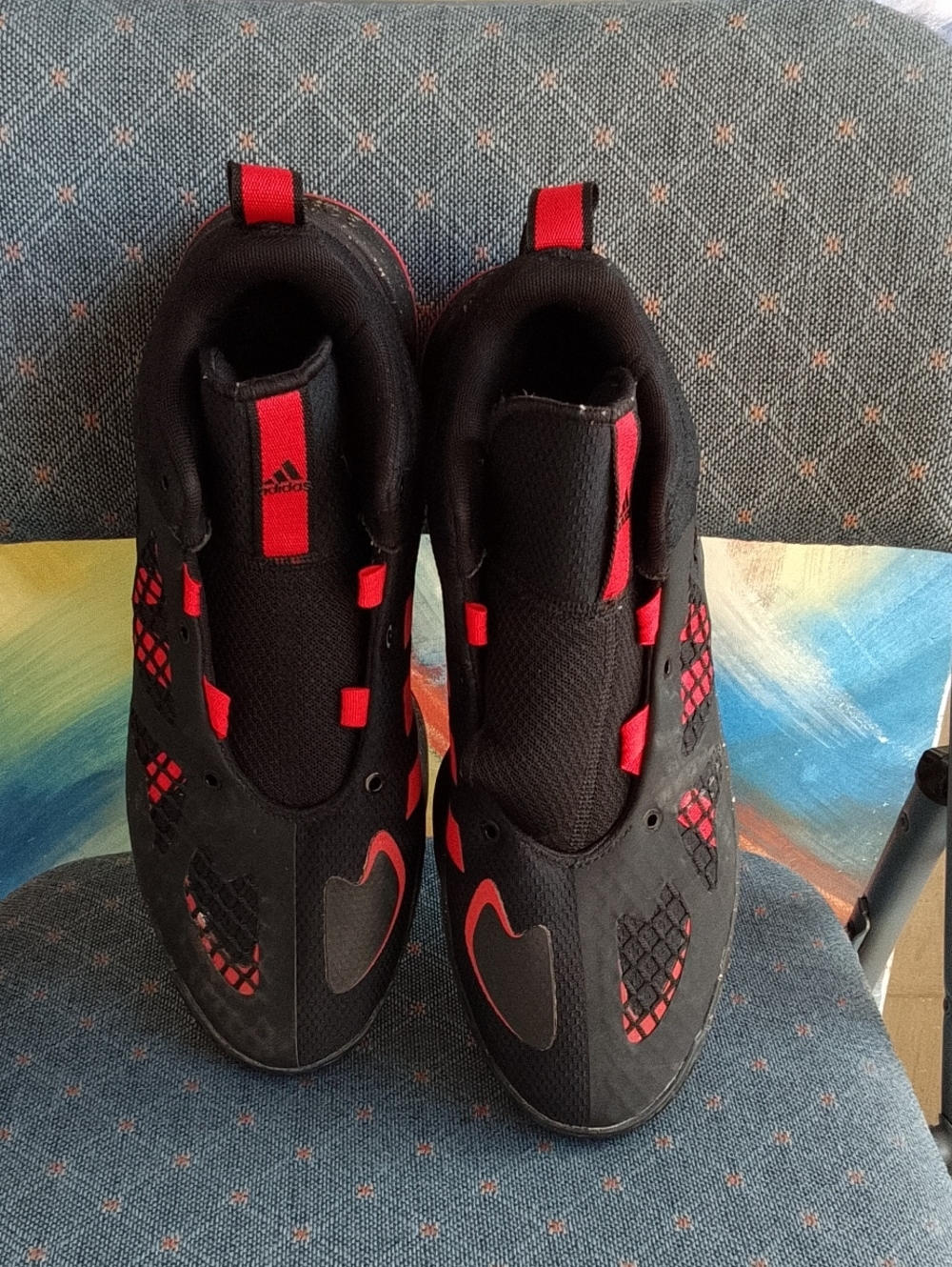 adidas Kids Black and Red Slip-On Sneakers